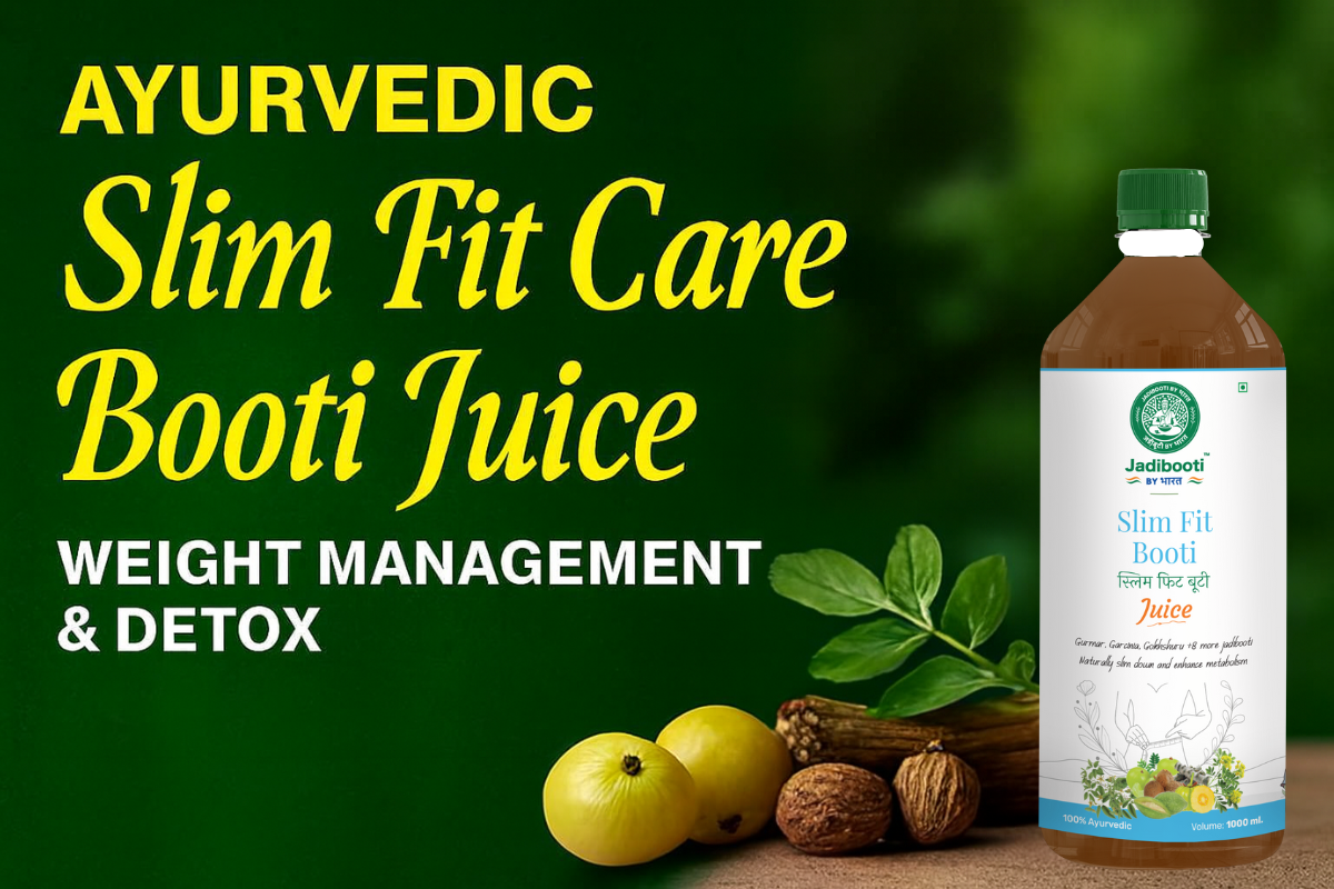 Discover Slim Fit Care Booti Juice, a 100% Ayurvedic blend of 11 herbs for belly fat reduction, detox, and holistic wellness. Safe, natural, and caffeine-free. Free delivery across India.